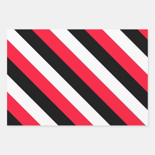 Blad van zwart, wit en rood strookpapier inpakpapier vel (Voorkant 2)