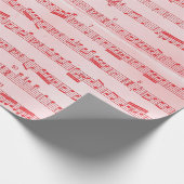  blad voor rode muziek cadeaupapier (Hoek)