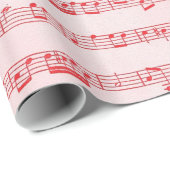blad voor rode muziek cadeaupapier (Rol Hoek)