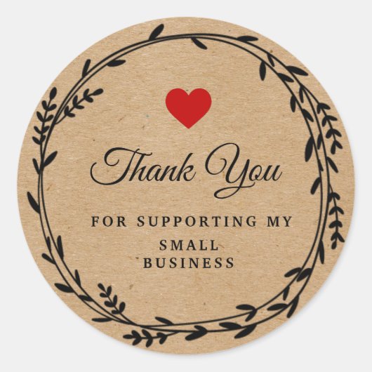 bladblad Craft paper | Dank u wel Ronde Sticker (Voorkant)