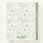 Bladbladeren Groen Witte hand getekende  naam Notitieboek (Achterkant)