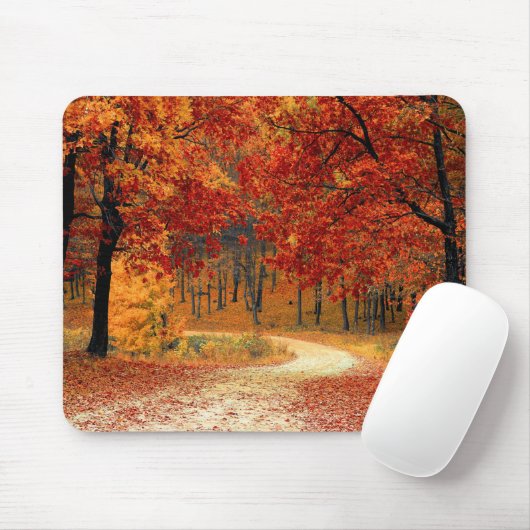 Bladbladeren in het najaar muismat (Met muis)