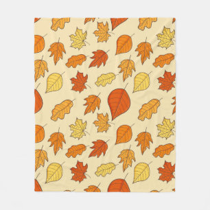 Bladconcept: Herfst Symbool Patroon Fleece Deken