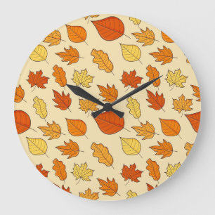 Bladconcept: Herfst Symbool Patroon Grote Klok