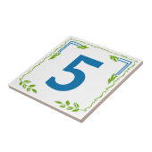  Bladderige Scroll House Nummer Tegels Blauw Tegeltje (Zijkant)