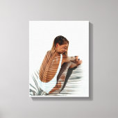 Bladdoek voor meisjes en kokosnoten canvas afdruk (Voorkant)