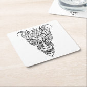 bladdraak vierkante kartonnen onderzetter (Schuin)