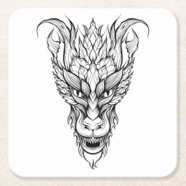 bladdraak vierkante kartonnen onderzetter