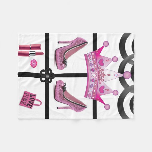 Blade van de koningin van de witte vlooien fleece deken (Voorkant (Horizontaal))