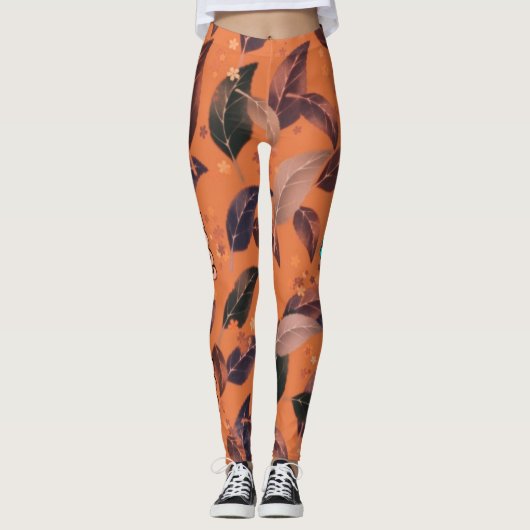 Bladen in bloemen leggings (Voorkant)