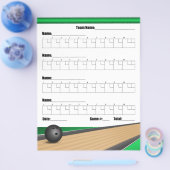 Bladen met groene team Bowling-score Flyer (Enkel)