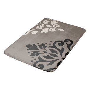 Blader naar Damask Art I Black & Cream op Taupe Badmat