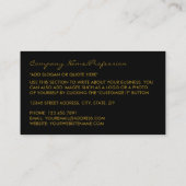 bladereffect van zwart en goudolie visitekaartje (Achterkant)