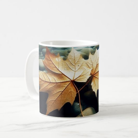 Bladeren aan de rivier koffiemok (Voorkant links)