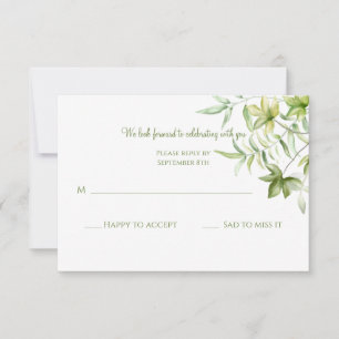 Bladeren Aquarel RSVP Kaart