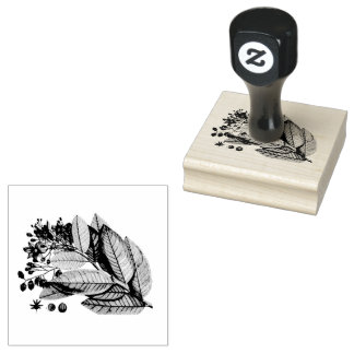 Bladeren Bladerbloemige Bloembos Rubberstempel