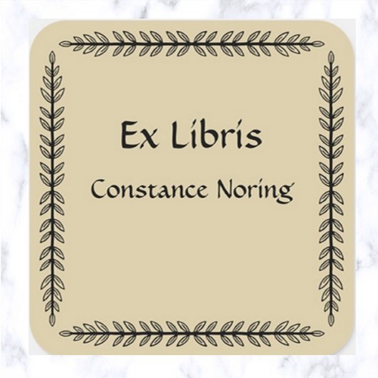 bladeren Bookplate Vierkante Sticker