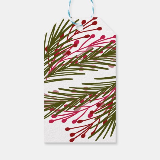 Bladeren en bessen cadeaulabel (Achterkant)