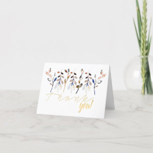 bladeren en bessen Elegant Waterverf Floral Bedankkaart