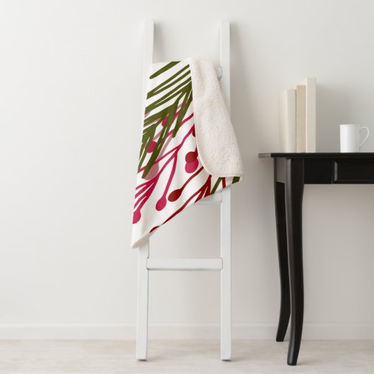 Bladeren en bessen sherpa deken (In situ)