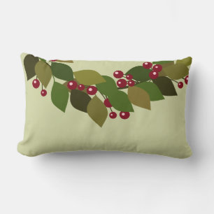 Bladeren en bessen Wreath Rustige kerst Kussen