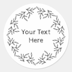 Bladeren en bijkantoren ronde sticker