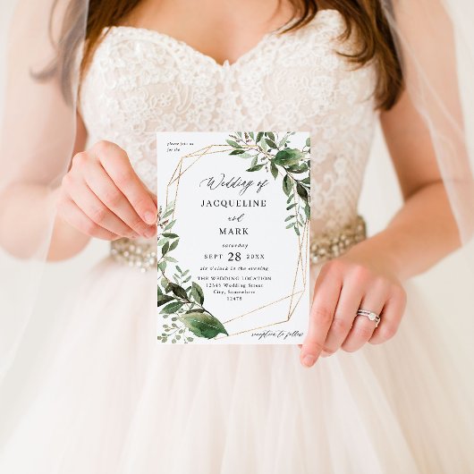 Bladeren en Eucalyptus Gold Weddenschap Kaart