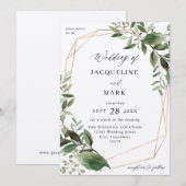 Bladeren en Eucalyptus Gold Wedding Kraft Kaart (Voorkant / Achterkant)