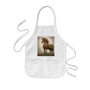 Bladeren en hoeven: Brown Horse Fantasy Garden, Kinder Schort