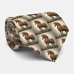 Bladeren en hoeven: Brown Horse Fantasy Garden, Stropdas