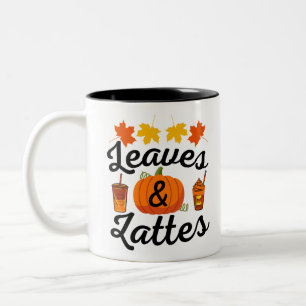 Bladeren En Latte Herfst Autumn Tweekleurige Koffiemok