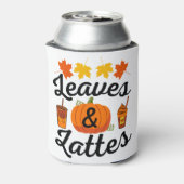 bladeren en latte Herfst in het najaar Blikjeskoeler (Blikje Achterkant)