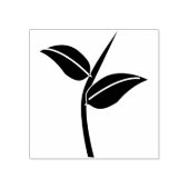 bladeren en stam art stempel (Afrduk)