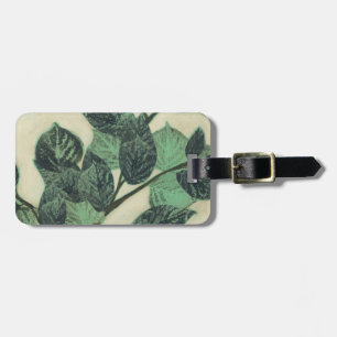 Bladeren en vertakkingen op de achtergrond van Cre Bagagelabel