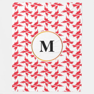 bladeren fleece deken