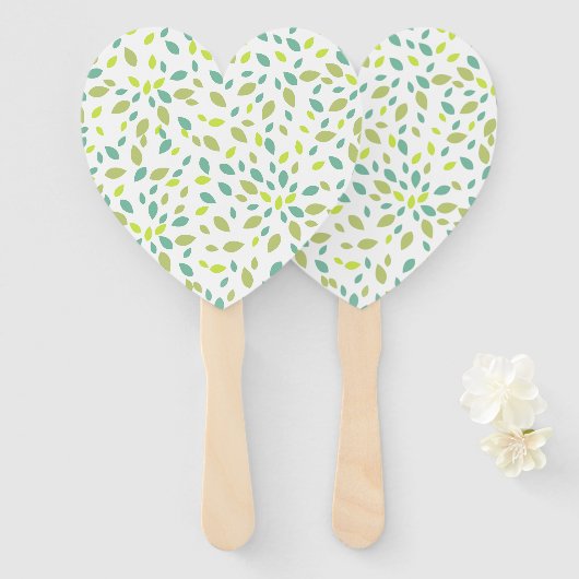 Bladeren (groen) handwaaier (Voorkant en achterkant)