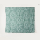 Bladeren hand getrokken monogram groene bruiloft a wandkleed (Voorkant (horizontaal))
