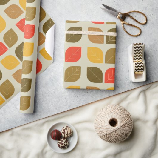 Bladeren Herfst Herfst Patroon Cadeaupapier (Crafts)