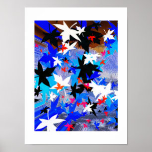 Bladeren in moonlicht poster