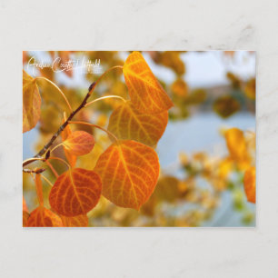 Bladeren in oranje briefkaart