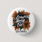 Bladeren mei Herfst.... Ronde Button 3,2 Cm (Voorkant)