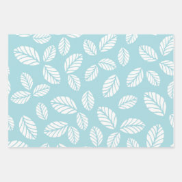 Bladeren met blauw inpakpapier