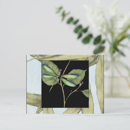 Bladeren met Dragonfly-ingang door Jennifer Goldbe Briefkaart (Staand voorkant)