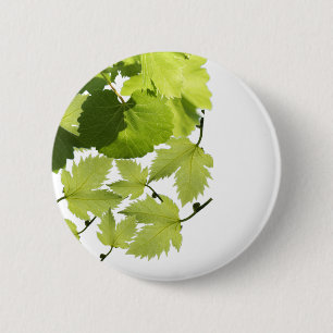 Bladeren met druivenwijn ronde button 5,7 cm