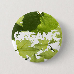 Bladeren met druivenwijn ronde button 5,7 cm