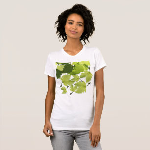 Bladeren met druivenwijn t-shirt