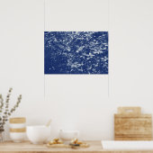 Bladeren met zonlicht - Cyanotype-effect Poster (Keuken)