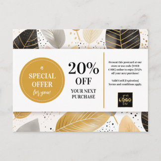 Bladeren Moderne Abstracte Coupon Korting Briefkaart
