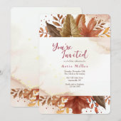 Bladeren op rustieke wijze kaart (Voorkant / Achterkant)