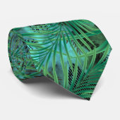 Bladeren, palmen, bomen, groen, blauw stropdas (Opgerold)
